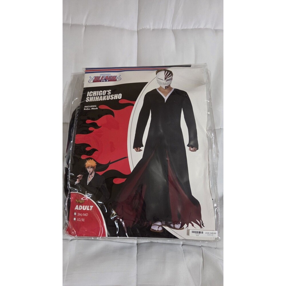 Bleach Ichigo's Shihakusho Costume Cosplay Adult Size SM/MD robe & mask
